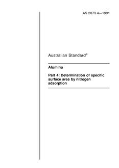 AS 2879.4: 12/31/1990 Alumina – Determination of specific surface area by nitrogen adsorption