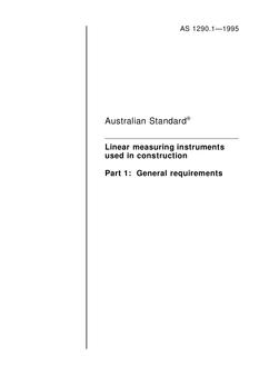 AS 1290.1: 01/01/1995 Linear measuring instruments used in construction – General requirements