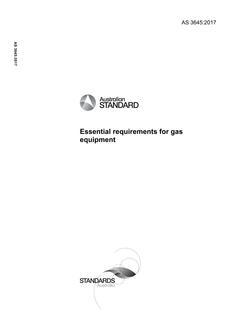 AS 3645: 09/19/2017 Essential requirements for gas equipment