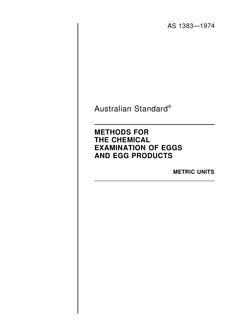 AS 1383: 11/01/1974 Methods for the chemical examination of eggs and egg products