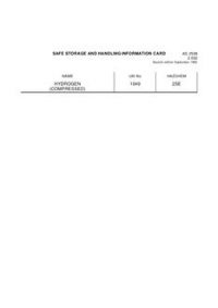 AS 2508.2.002: 01/01/1992 Safe storage and handling information card – Hydrogen (compressed)
