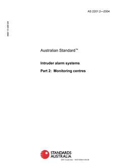 AS 2201.2: 07/29/2004 Intruder alarm systems, Part 2: Monitoring centres
