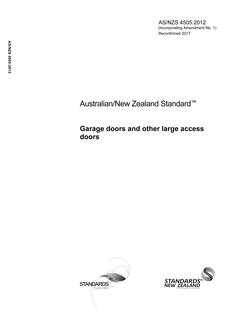 AS/NZS 4505: 02/06/2013 Garage doors and other large access doors