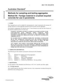 AS 1141.54: 07/23/2018 Methods for sampling and testing aggregates, Method 54: Foreign material in crushed recycled concrete for use in pavements