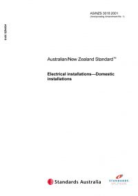 AS/NZS 3018: 09/25/2001 Electrical installations – Domestic installations