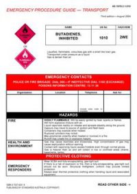 AS 1678.2.1.010: 08/18/2004 Emergency procedure guide – Transport – Butadienes, inhibited