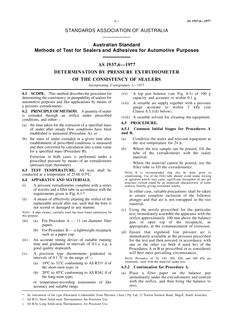 AS 1937.6: 12/31/1976 Methods of test for sealers and adhesives for automotive purposes – Determination by pressure extrudiometer of the consistency of sealers