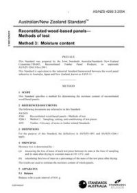 AS/NZS 4266.3: 03/26/2004 Reconstituted wood-based panels – Methods of test, Method 3: Moisture content