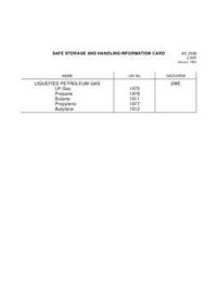 AS 2508.2.007: 12/31/1983 Safe storage and handling information card – Liquefied petroleum gas (LPG)