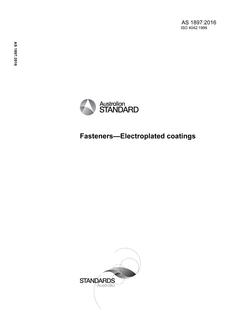 AS 1897: 07/19/2016 Fasteners – Electroplated coatings