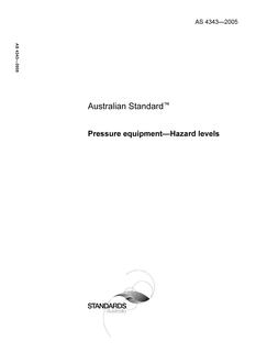 AS 4343: 09/15/2005 Pressure equipment – Hazard levels