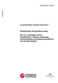 AS/NZS 2430.3.2: 05/20/2004 Classification of hazardous areas, Part 3.2: Examples of area classification – Vehicle workshops, vehicle parking, fuel dispensing stations and aircraft hangars