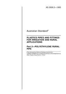 AS 2698.2: 01/01/1985 Plastics pipes and fittings for irrigation and rural applications – Polyethylene rural pipe