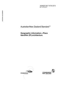AS/NZS ISO 19155: 03/18/2013 Geographic information – Place Identifier (PI) architecture