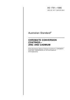 AS 1791: 12/31/1985 Chromate conversion coatings – Zinc and cadmium