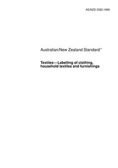 AS/NZS 2392: 07/05/1999 Textiles – Labelling of clothing, household textiles and furnishings