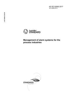AS IEC 62682: 03/23/2017 Management of alarm systems for the process industries