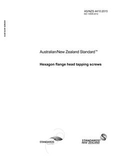 AS/NZS 4410: 11/09/2015 Hexagon flange head tapping screws