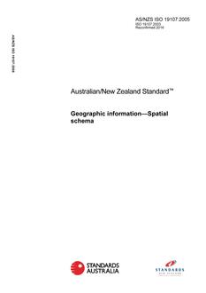 AS/NZS ISO 19107: 04/27/2005 Geographic information – Spatial schema