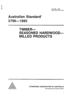AS 2796: 12/31/1984 Timber – Seasoned hardwood – Milled products