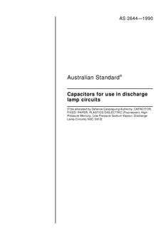 AS 2644: 01/19/1990 Capacitors for use in discharge lamp circuits