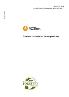 AS 4707: 07/31/2014 Chain of custody for forest products