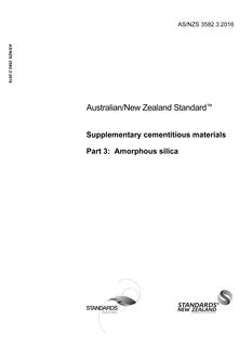AS/NZS 3582.3: 02/12/2016 Supplementary cementitious materials, Part 3: Amorphous silica