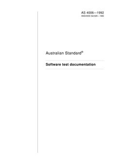 AS 4006: 01/01/1992 Software test documentation