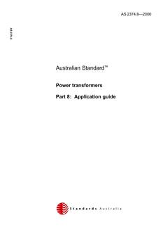 AS 2374.8: 06/05/2000 Power transformers, Part 8: Application guide