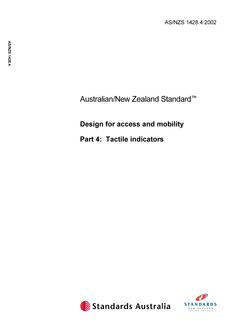 AS/NZS 1428.4: 11/28/2002 Design for access and mobility, Part 4: Tactile indicators