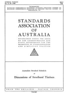 AS O56: 05/09/1946 Australian standard schedule of dimensions of structural timbers