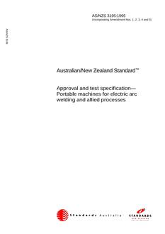 AS/NZS 3195: 02/05/1995 Approval and test specification – Portable machines for electric arc welding and allied processes