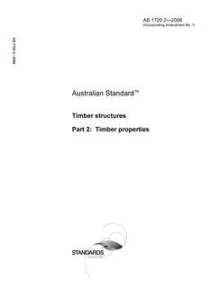 AS 1720.2: 01/30/2006 Timber structures, Part 2: Timber properties
