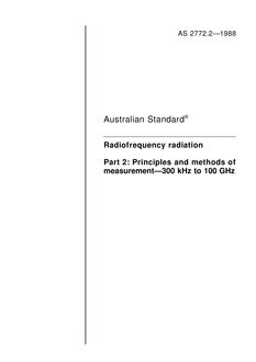 AS 2772.2: 12/31/1987 Radiofrequency radiation – Principles and methods of measurement – 300 kHz to 100 GHz