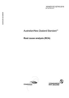 AS/NZS IEC 62740: 08/10/2016 Root cause analysis (RCA)