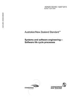 AS/NZS ISO/IEC 12207: 12/18/2013 Systems and software engineering – Software life cycle processes