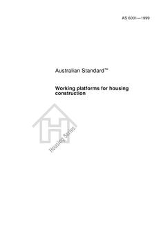 AS 6001: 01/01/1999 Working platforms for housing construction AS 6001: 01/01/1999 Working platforms for housing construction