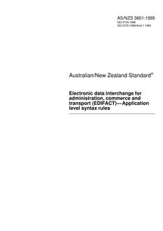 AS/NZS 3801: 12/05/1995 Electronic data interchange for administration, commerce and transport (EDIFACT) – Application level syntax rules