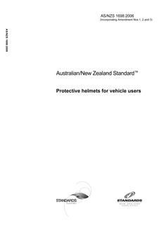 AS/NZS 1698: 02/20/2006 Protective helmets for vehicle users