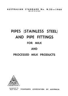 AS N32: 01/01/1960 Pipes (stainless steel) and pipe fittings for milk and processed milk products