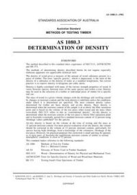 AS 1080.3: 12/31/1980 Methods of testing timber – Determination of density