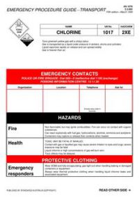 AS 1678.2.2.002: 03/05/1999 Emergency procedure guide – Transport – Chlorine