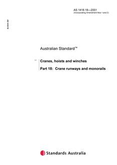 AS 1418.18: 01/01/2001 Cranes, hoists and winches, Part 18: Crane runways and monorails