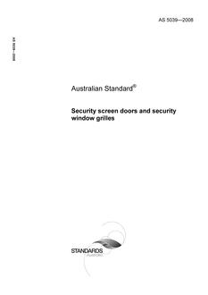 AS 5039: 05/19/2008 Security screen doors and security window grilles