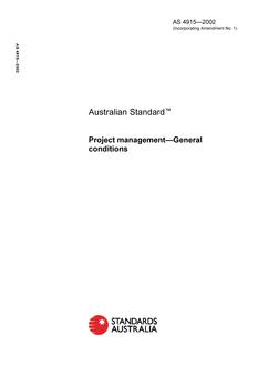 AS 4915: 02/25/2002 Project management – General conditions