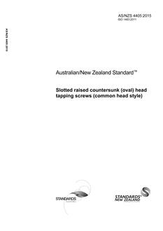 AS/NZS 4405: 08/26/2015 Slotted raised countersunk (oval) head tapping screws (common head style)