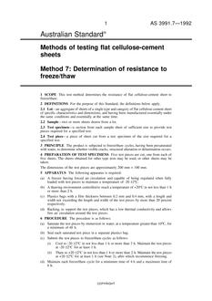 AS 3991.7: 01/01/1992 Methods of testing flat cellulose-cement sheets – Determination of resistance to freeze/thaw
