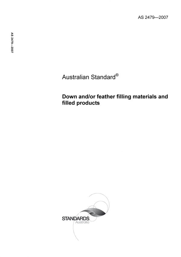 AS 2479: 10/18/2007 Down and/or feather filling materials and filled products