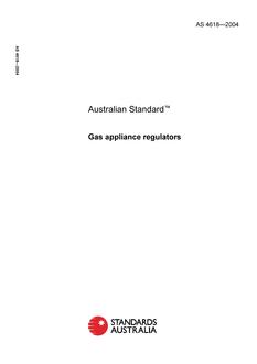AS 4618: 01/01/2004 Gas appliance regulators