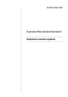 AS/NZS 4535: 02/05/1999 Ambulance restraint systems